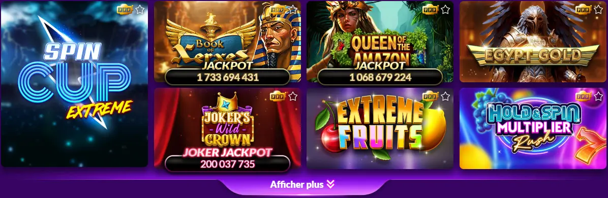 Tous les jeux disponibles sur CASINO MYJACKPOT