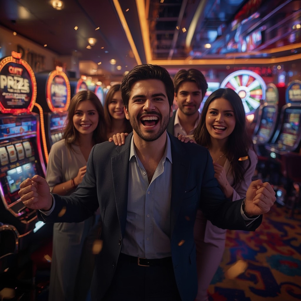 un joueur satisfait dans un CASINO MYJACKPOT