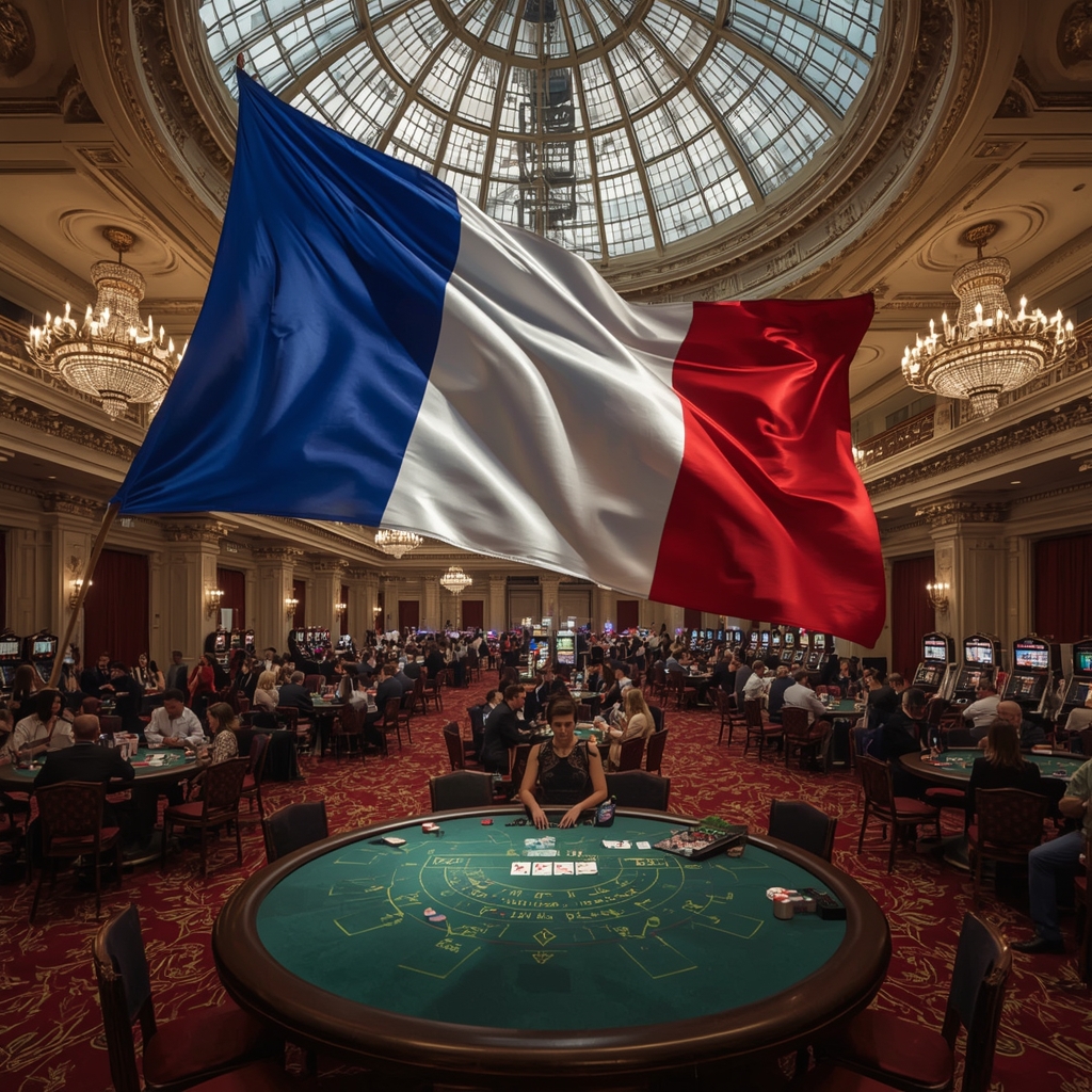 drapeau de la France avec machines à sous CASINO MYJACKPOT